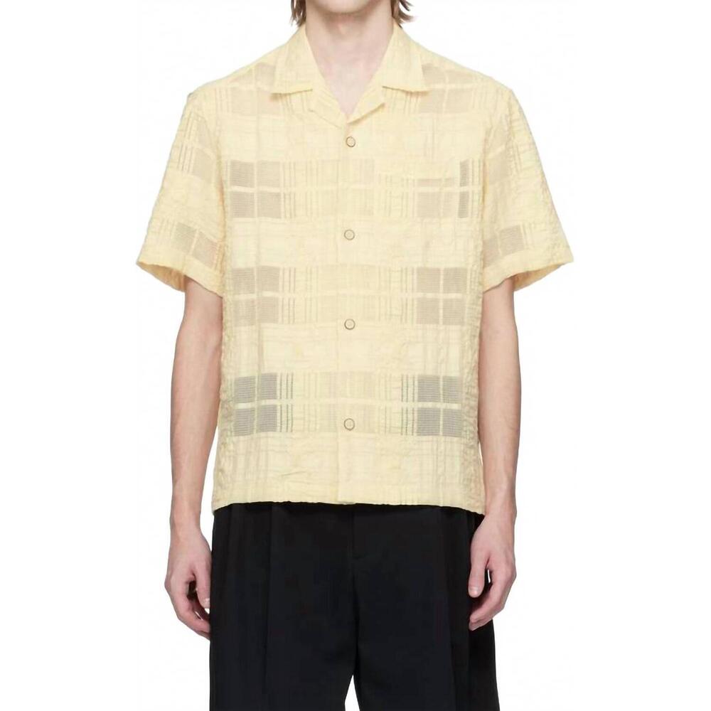 NEW CMMN SWDN ture short sleeve shirt in beige check